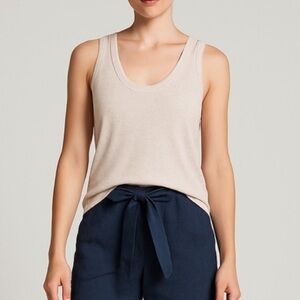 Brochu Walker Layered Linen Blend Sleeveless Top